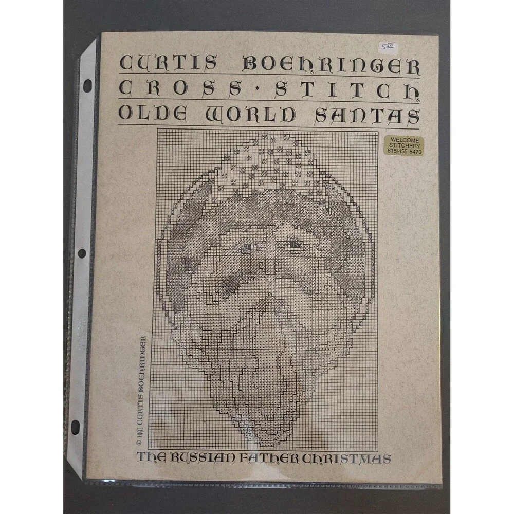 Curtis Boehringer Cross Stitch Pattern Russian Father Christmas Olde World...